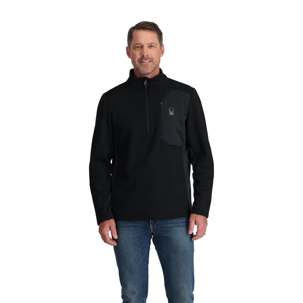 Spyder MENS BANDIT HALF ZIP FLEECE JACKET - BLACK